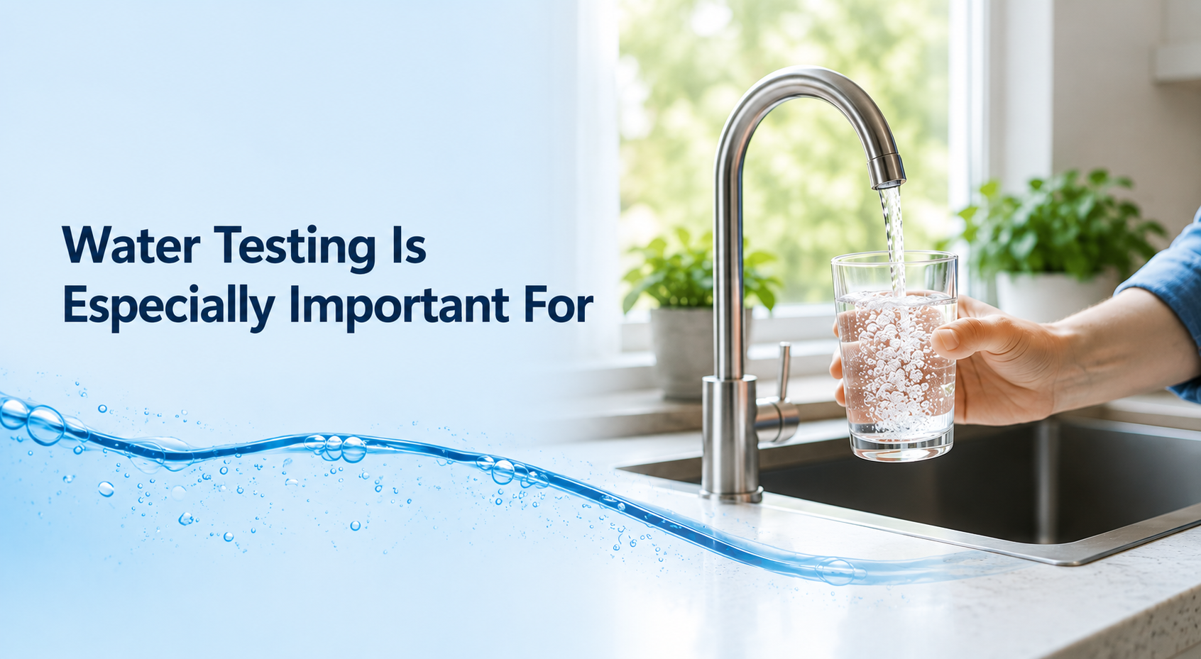 Water sample being drawn from a private well tap for laboratory testing analysis